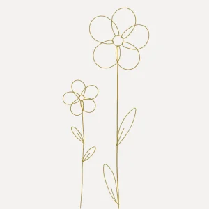 Blume aus Draht zum Stecken - gold