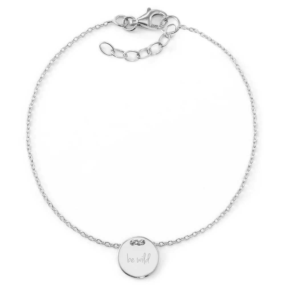 Armband "be wild" mit Rückseitengravur | 925 Sterlingsilber – Bild 2