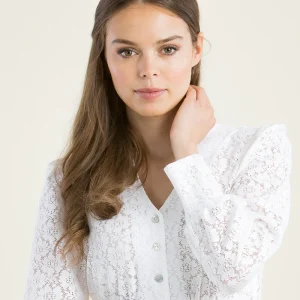 Berwin & Wolff Dirndlbluse Spitze Weiß Puffarm