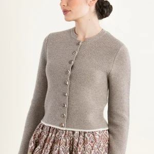Fei scho schee Strickjanker taupe