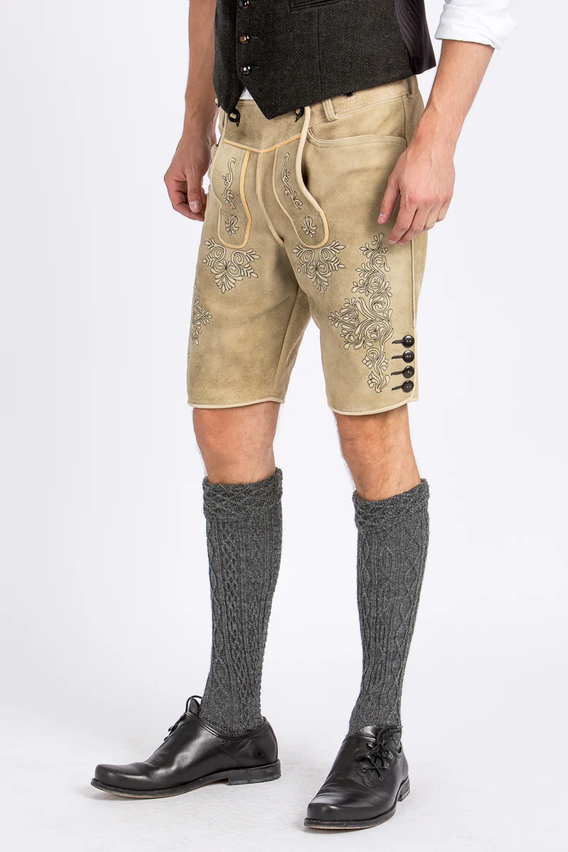 Kurze Ostarrichi Ziegenlederhose Weissenberg safari – Bild 3